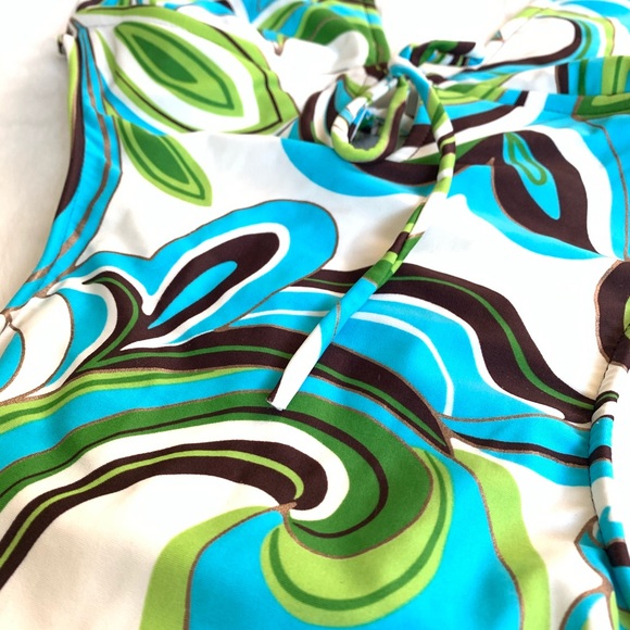 Target Swim Suit Blue Green White Size S - Picture 2 of 4